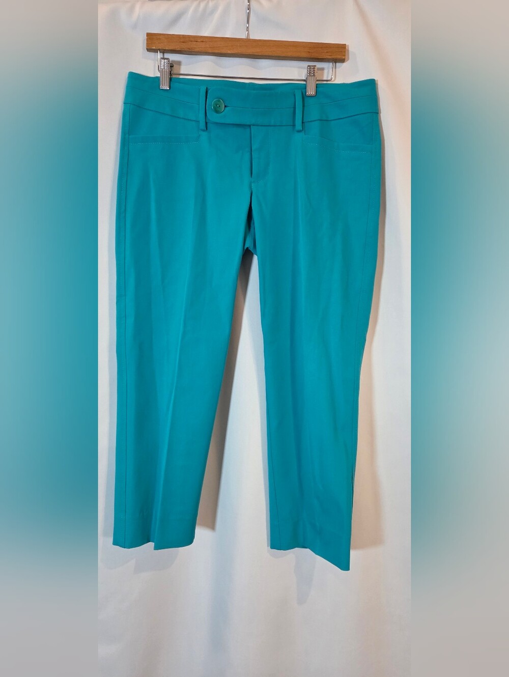 Lilly Pulitzer Asymmetric Button Tab Crop Pants - Teal / Turquoise Size 12
